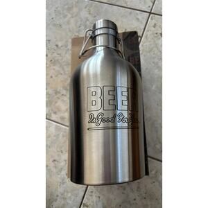 64 oz Stainless Steel Beer IS GOOD FOR YOU Beverage Growler Swing Top Lid NWT
